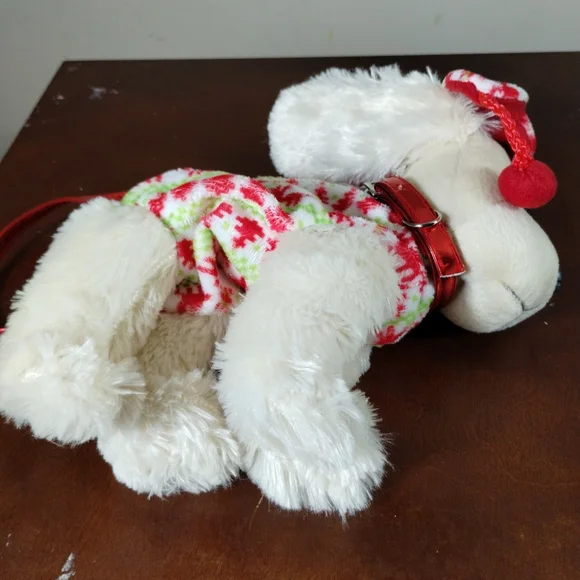 ✓Poochie & Co poodle dog puppy Christmas purse plush bag new without tags - Picture 9 of 15